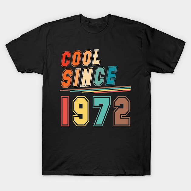 Vintage Style Cool Since 1972 T-Shirt by Adikka